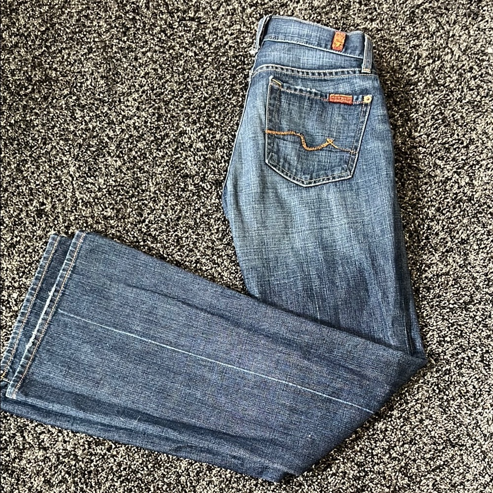7 For All Mankind Women's Blue Flare Jeans